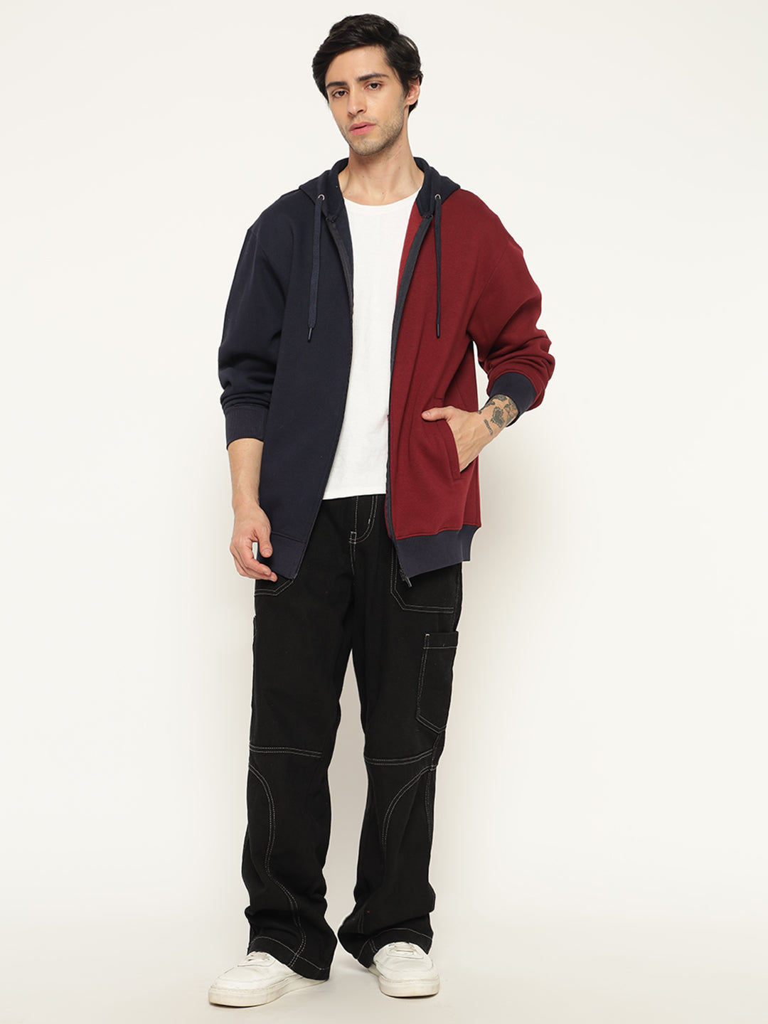 Colorblock Zip-Up Hoodie