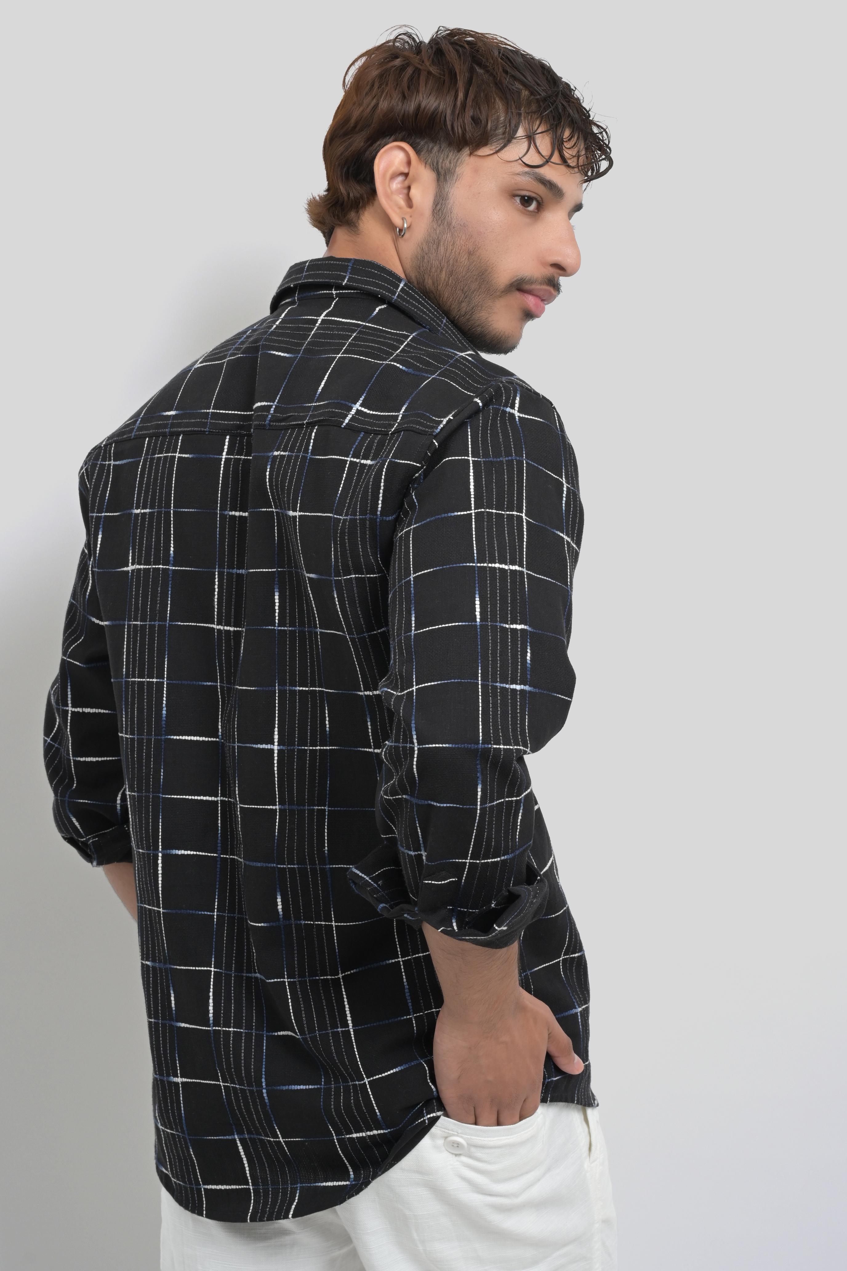 Black Checked Casual Shirt