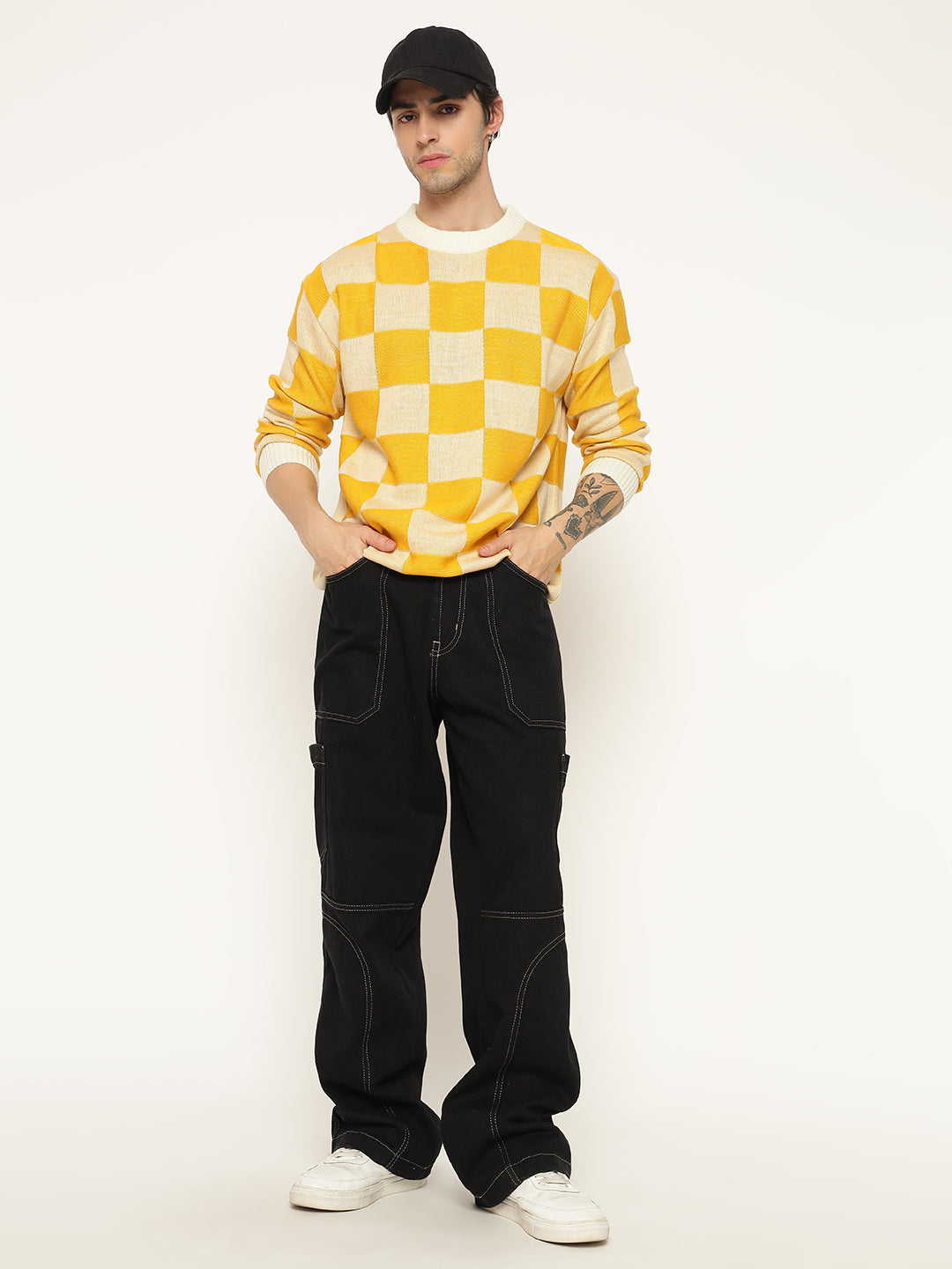 Yellow Checkered Sweater