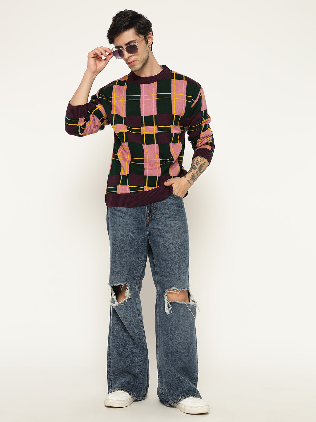 Colorful Plaid Sweater
