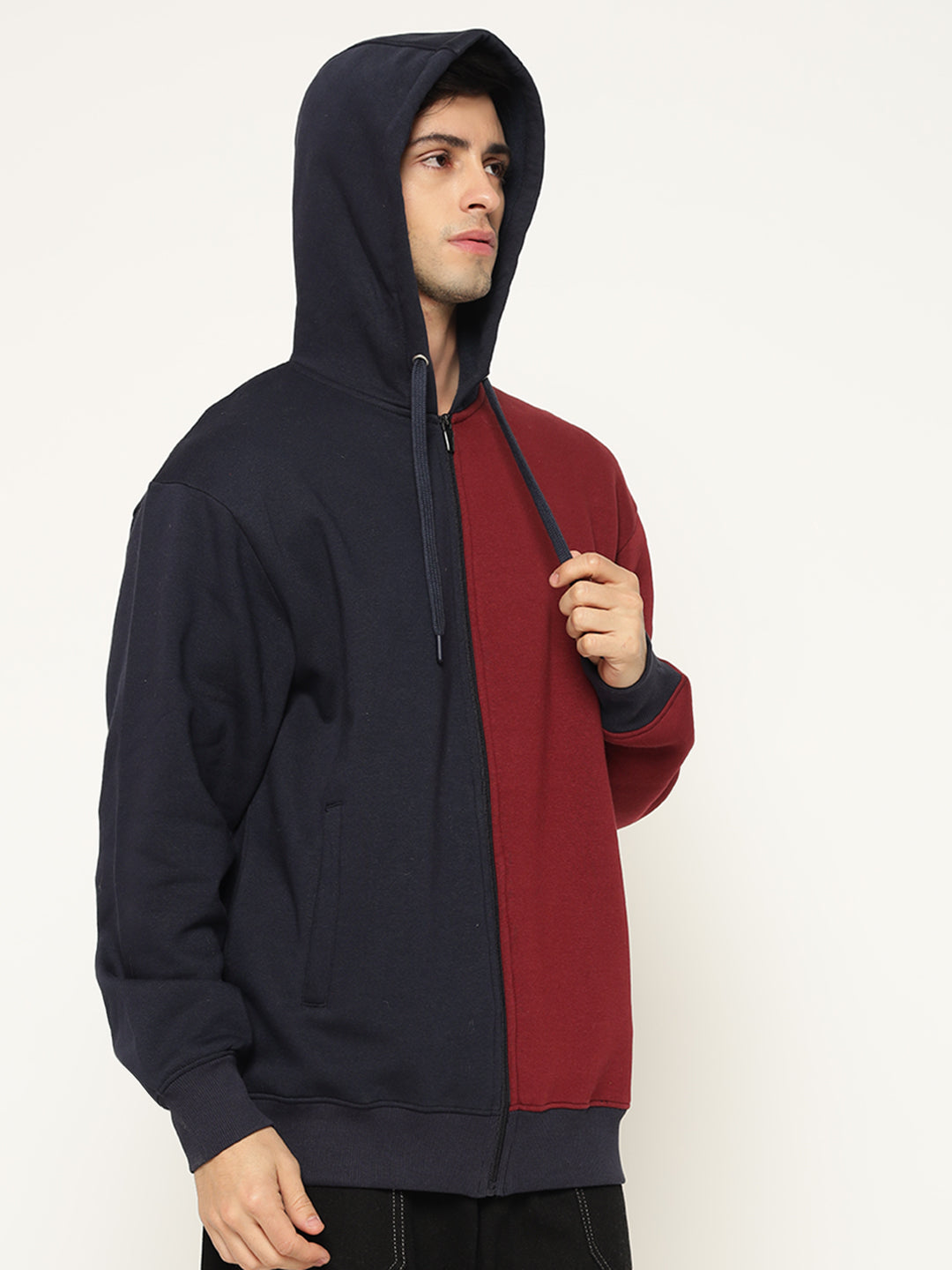 Colorblock Zip-Up Hoodie
