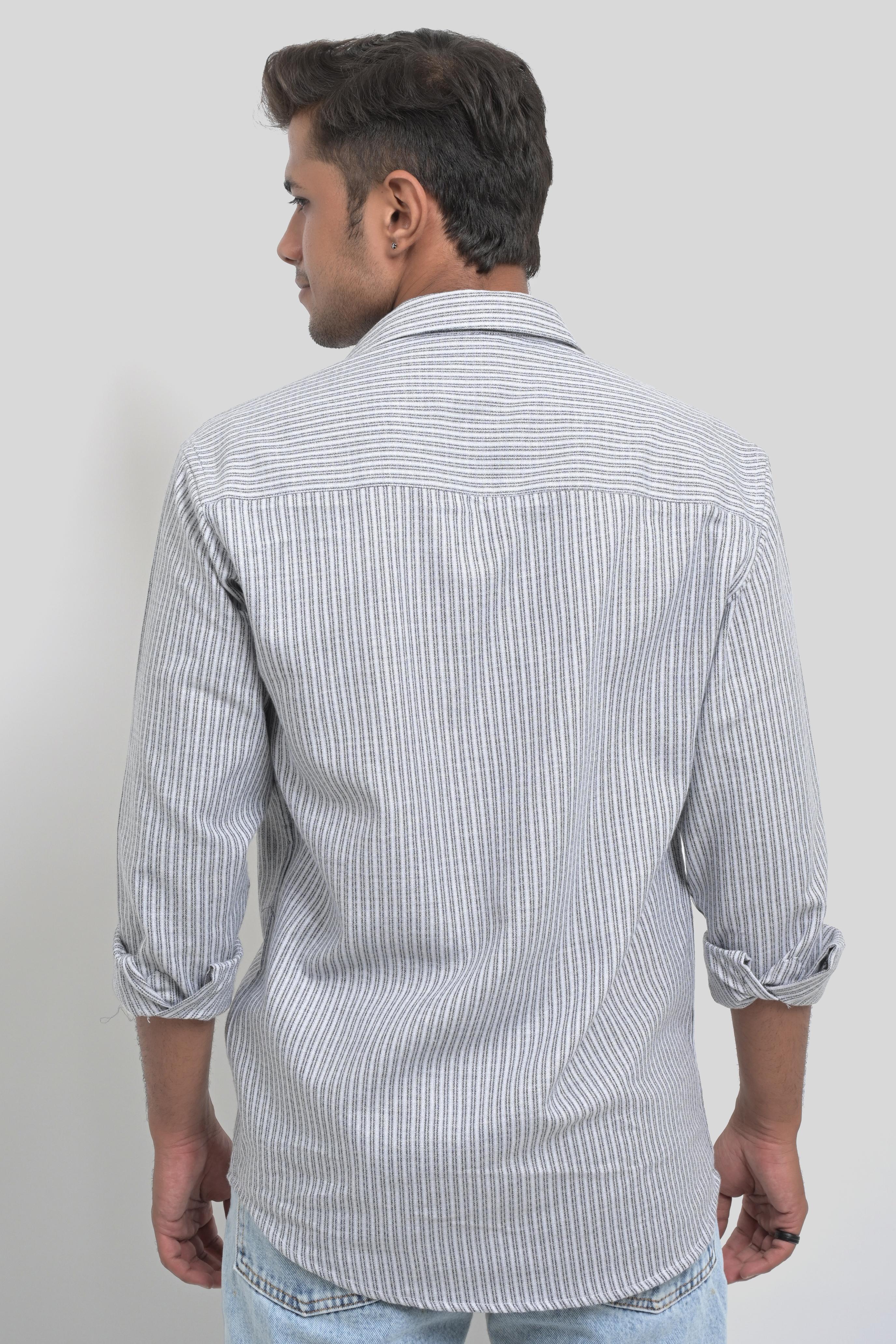 Men's striped button-up shirt
