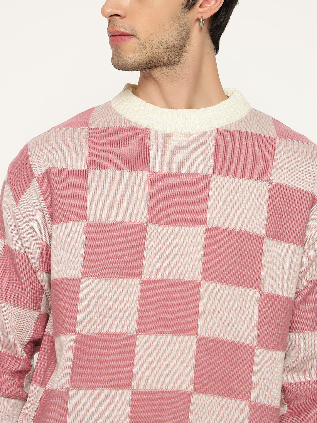 Pink checkered sweater