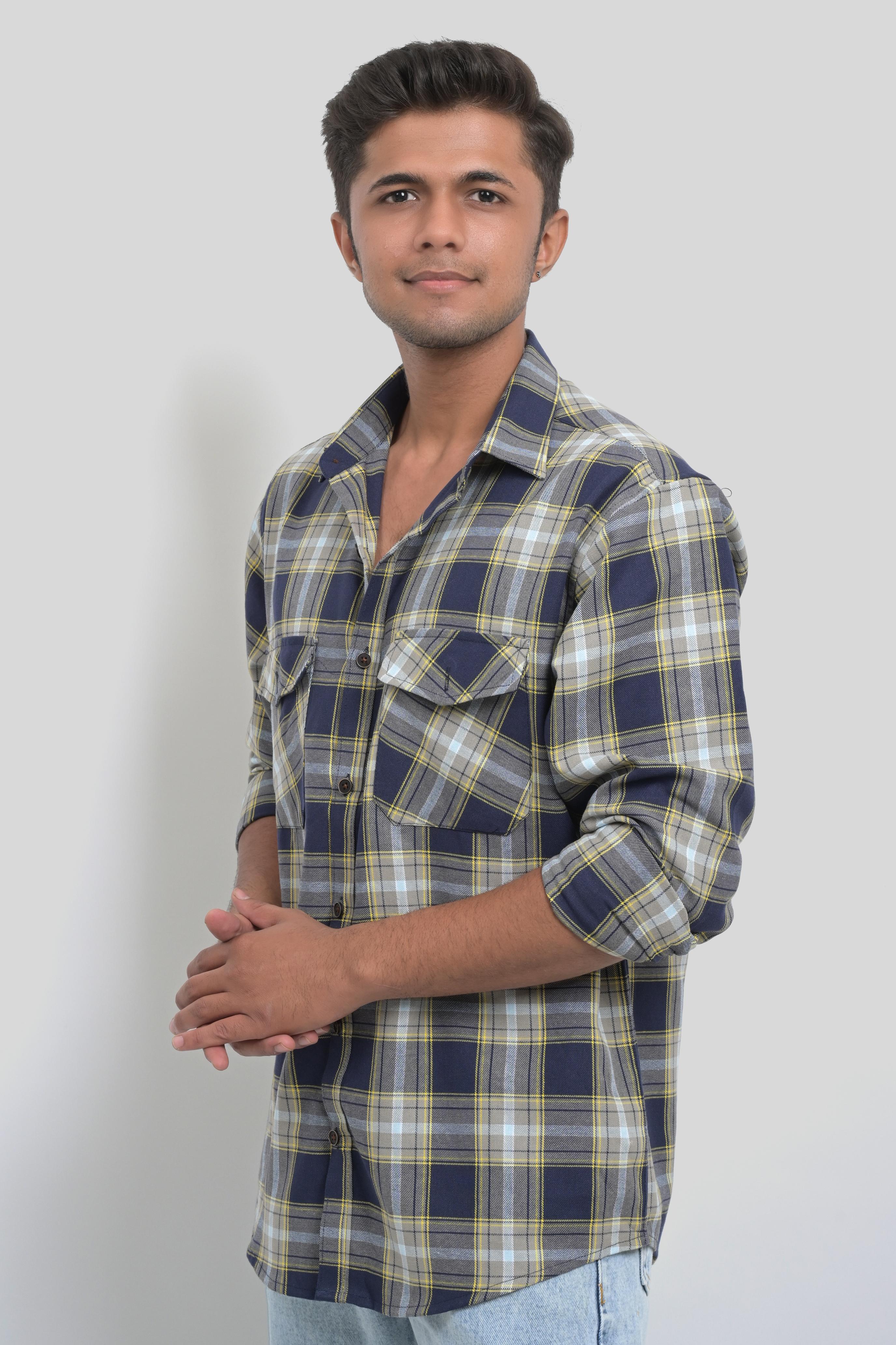 Men's Plaid Button-Up Shirt