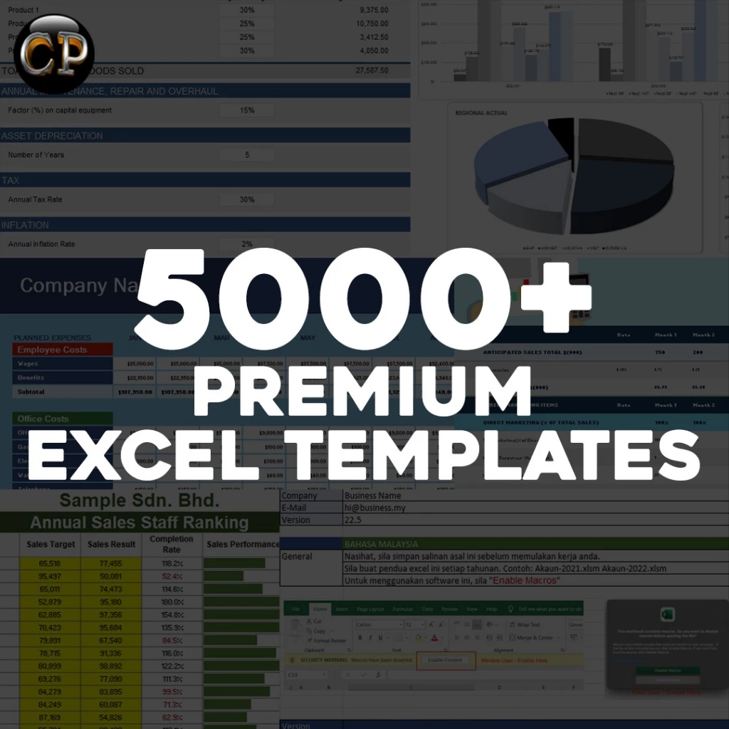 แพ็กเกจแม่แบบ Excel พรีเมียมกว่า 5000+ แบบ