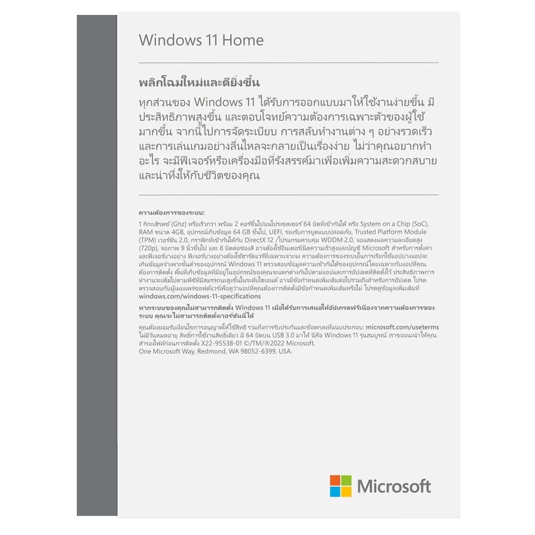 Microsoft Windows HOME FPP 11 64-bit Eng Intl USB