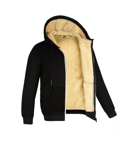 Men’s fleece-lined hooded jacket