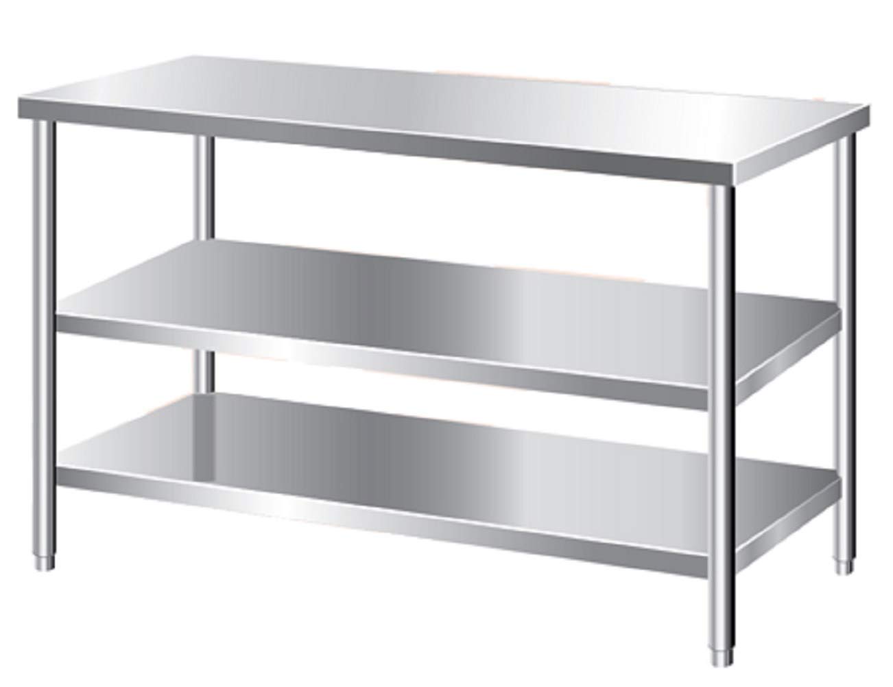DG DEXAGLOBAL Stainless Steel Work Table with 3 Shelf Size (31 x 23 x 31 Inch) v5 5 Year Manufacturing Warranty