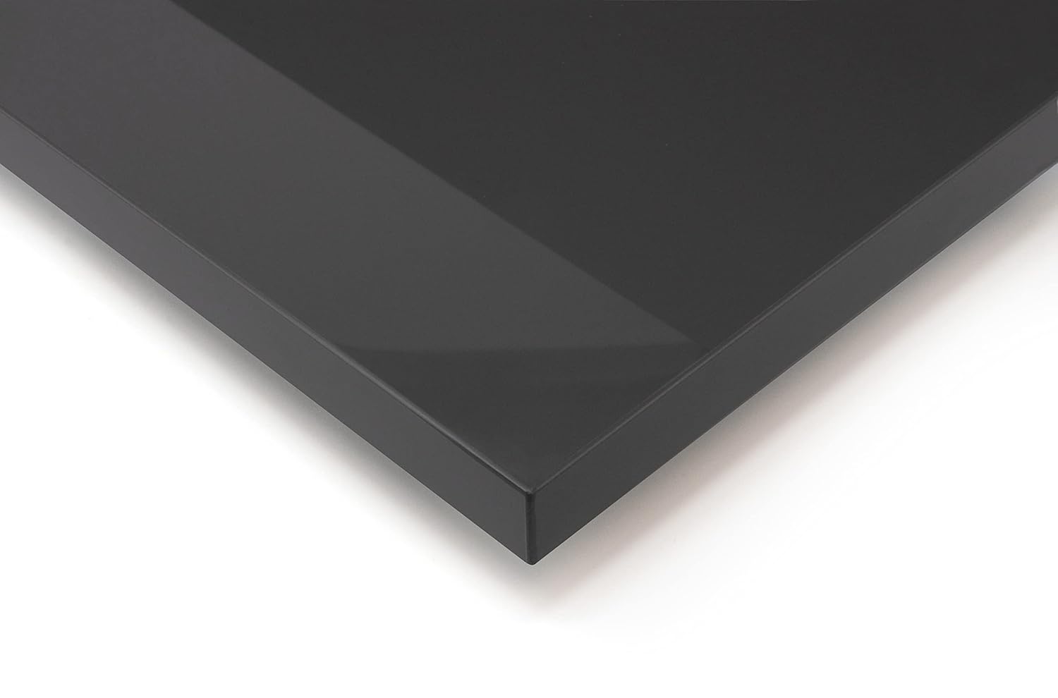 DG DEXAGLOBAL Steel Metal Meeting Table 6 x 3 Foot TOP Rectangular(Gloss Black Finish Top + Black Legs) 1 Year Manufacturing Warranty Modern Minimalist Rectangular Table