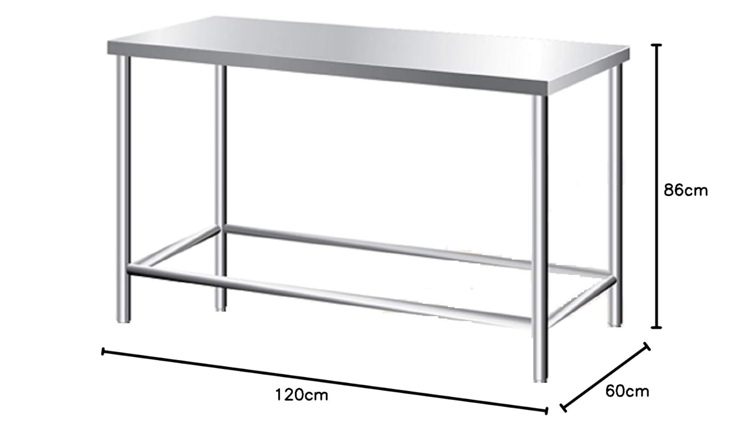 DG DEXAGLOBAL Stainless Steel Food Prep Commercial Grade Work Table for Restaurant, Business, Warehouse, Home, Kitchen, Garage 