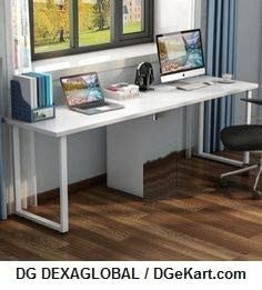 DG DEXAGLOBAL CEO Desk/Table WFH (Suitable for Work from Home) (White Top +White Legs, 5 x 2 Foot Top) Modern Office Desk