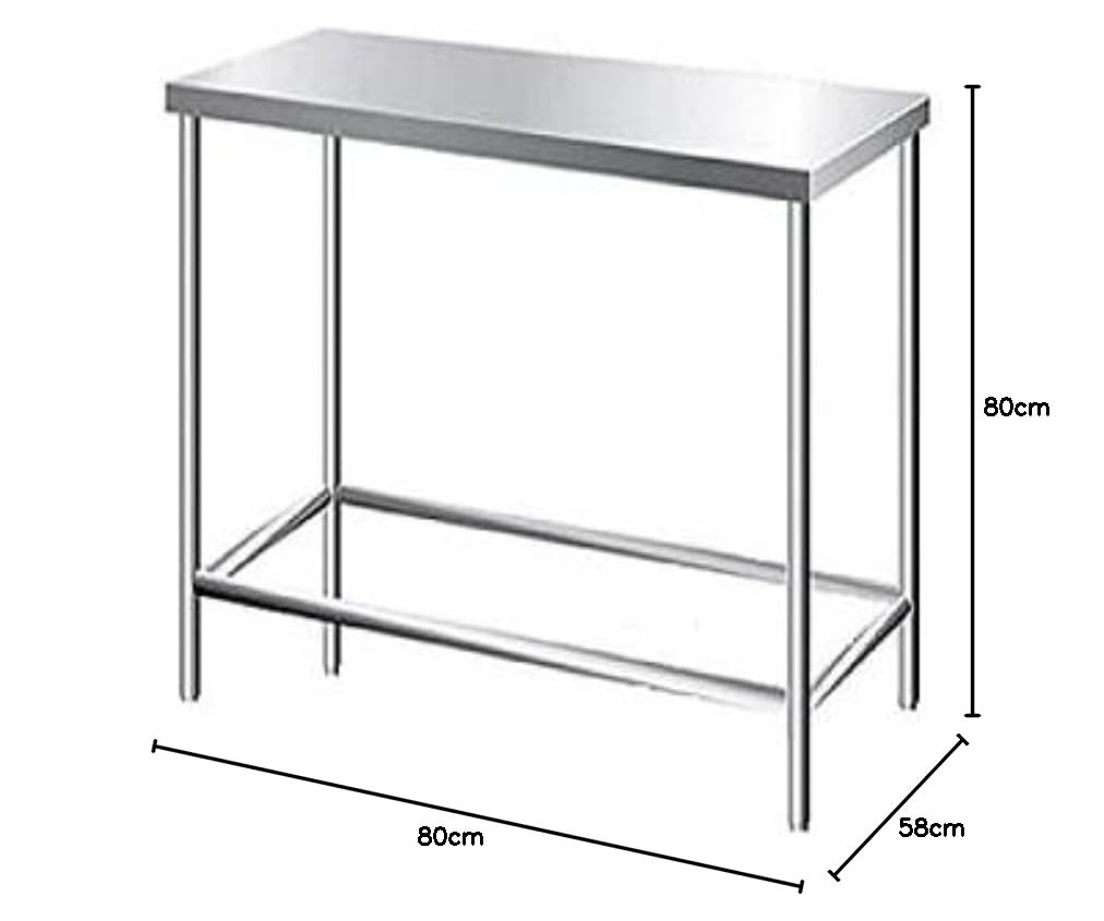 DG DEXAGLOBAL Stainless Steel (SS Table, 32 x 23 x 31.5 (No Under Shelf)) Stainless Steel Work Table