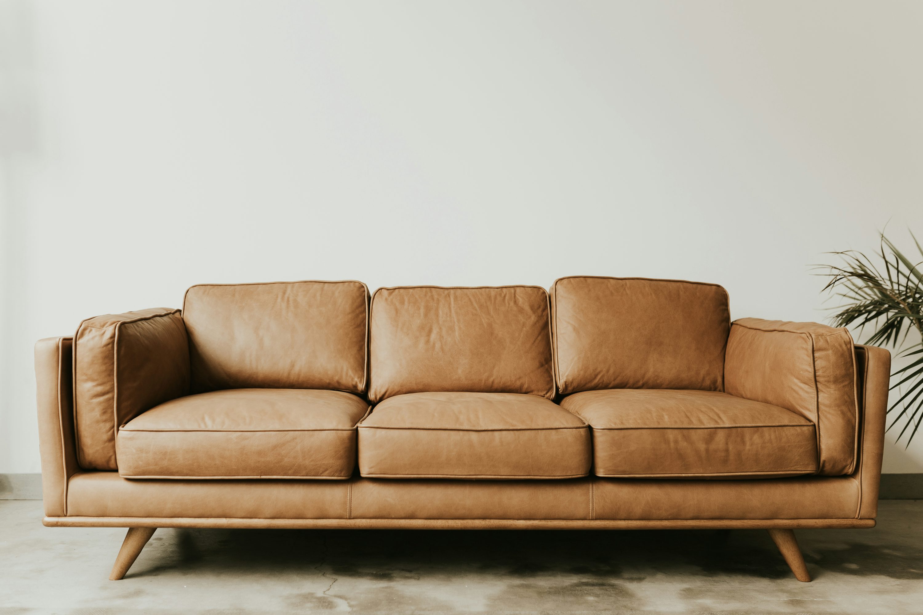 Modern Brown Leather Sofa