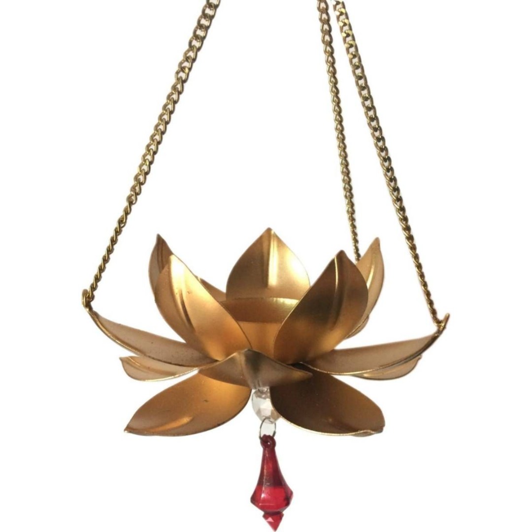 Hanging Lotus Metal Tea light