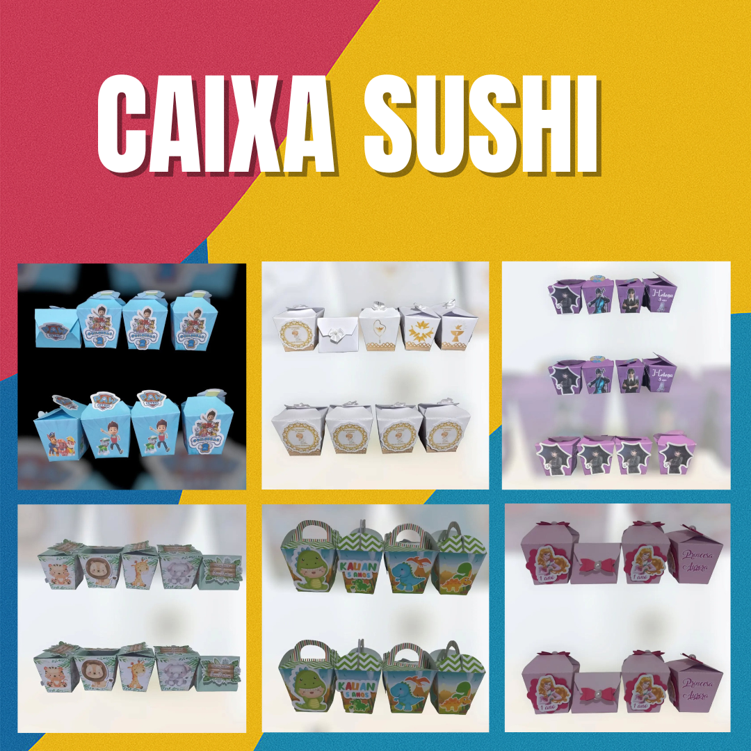 Caixas Sushi Personalizadas Temáticas