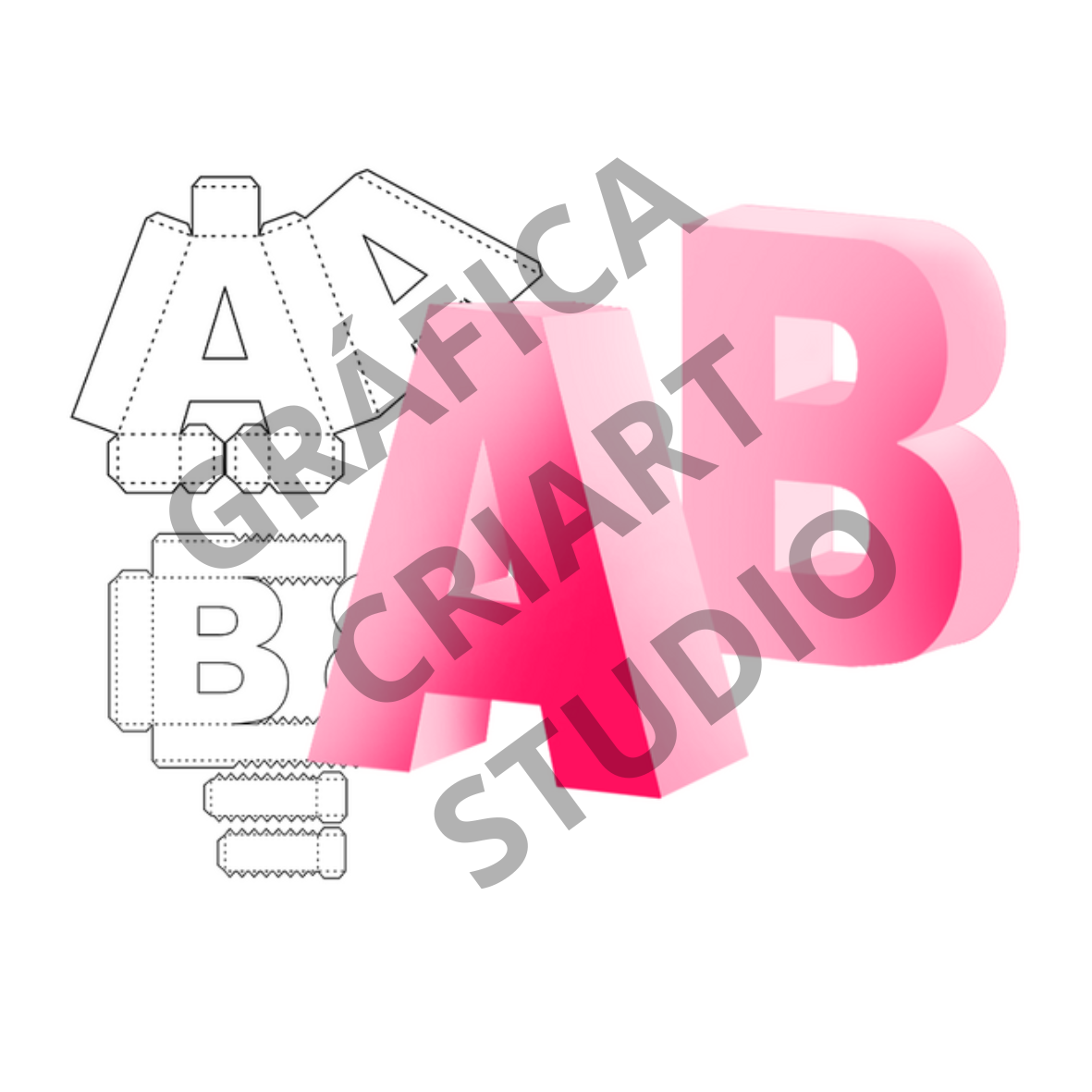 Pack de 21 Pastas de Alfabetos Premium 2D e 3D