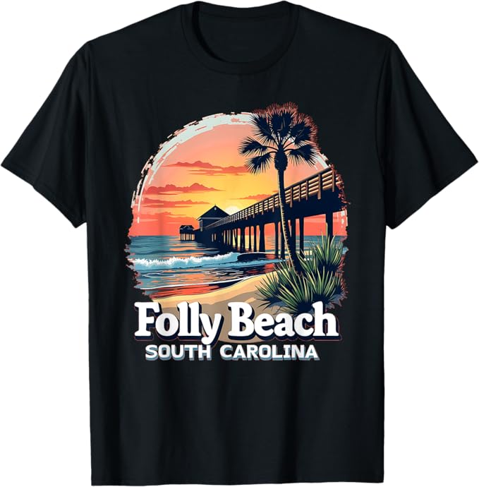 Folly Sunset Pier T-Shirt