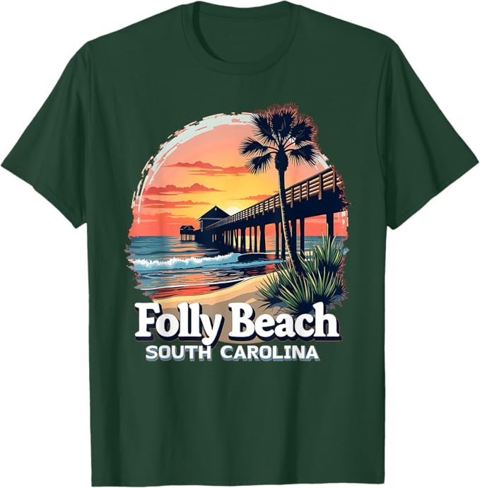 Folly Sunset Pier T-Shirt
