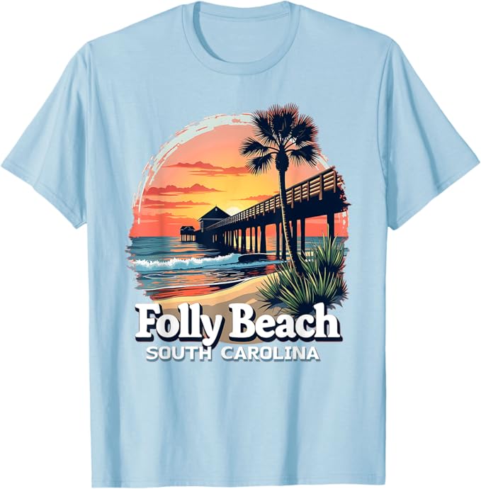 Folly Sunset Pier T-Shirt