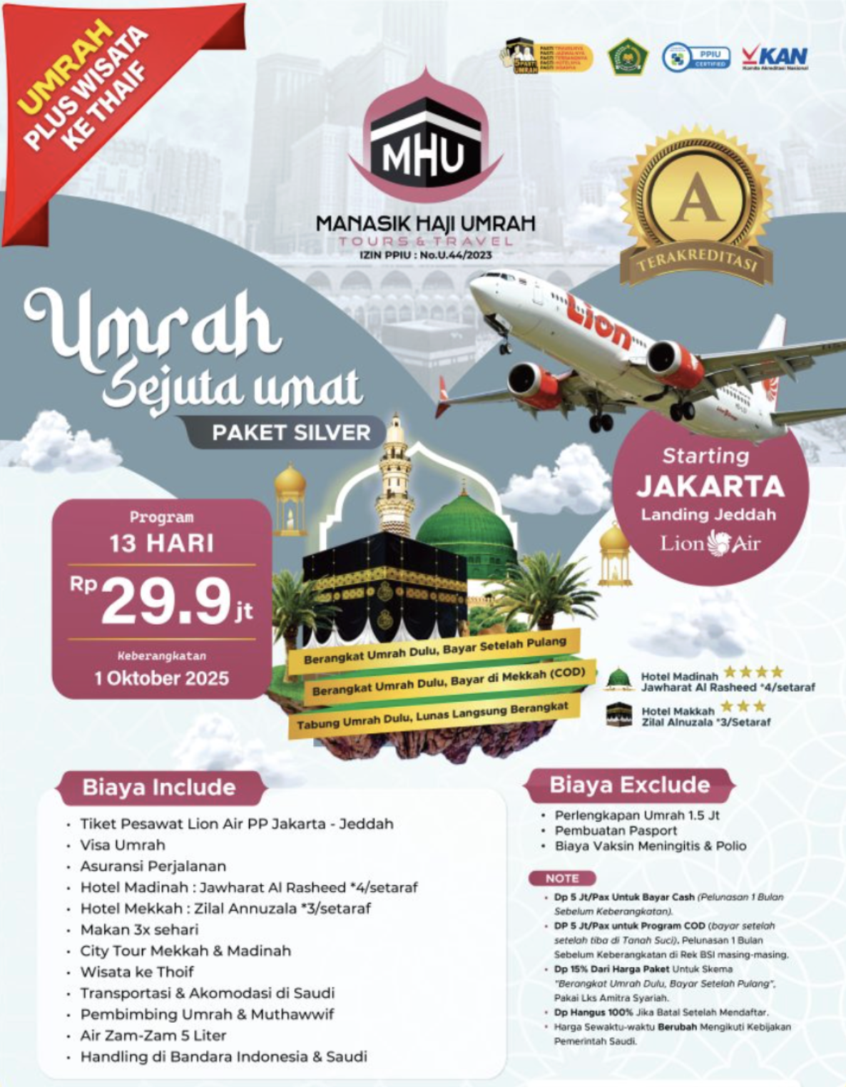 Umrah Sejuta Umat Silver Package 13 Hari MHU1