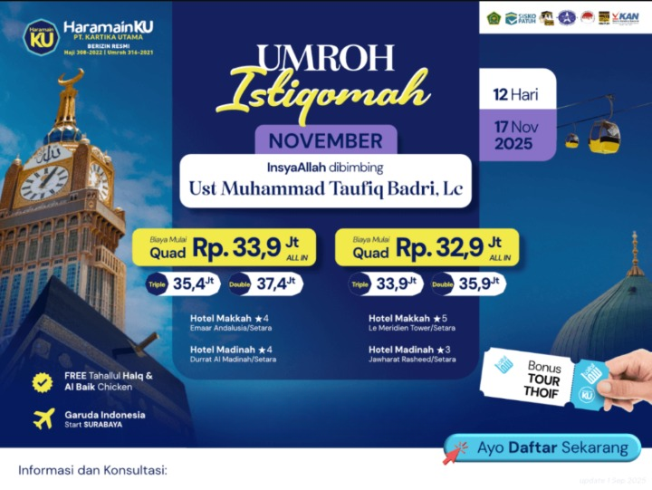 Umroh Istiqomah – November 2025 | Bersama Ustadz Muhammad Taufiq Badri, Lc