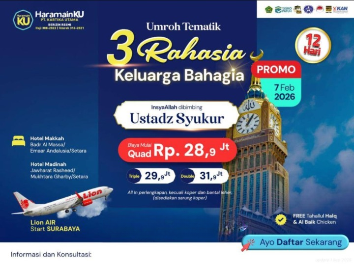 Umrah Tematik: 3 Rahasia Keluarga Bahagia – 7 Februari 2026