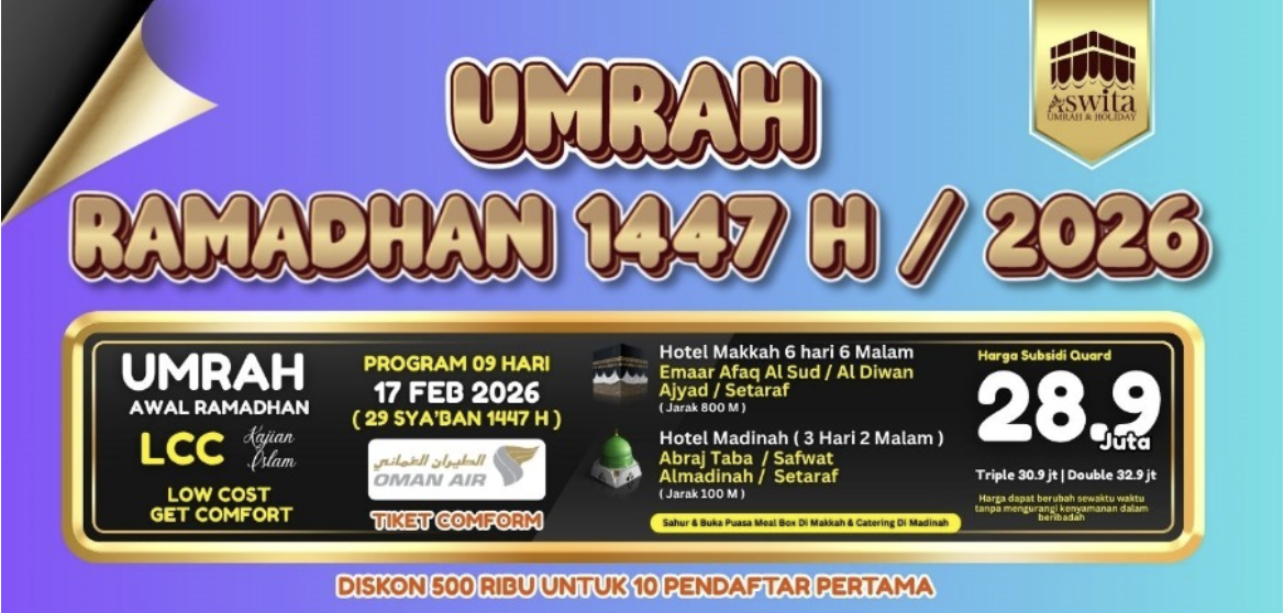 Umrah Ramadhan 1447 H / 2026 – Program 9 Hari