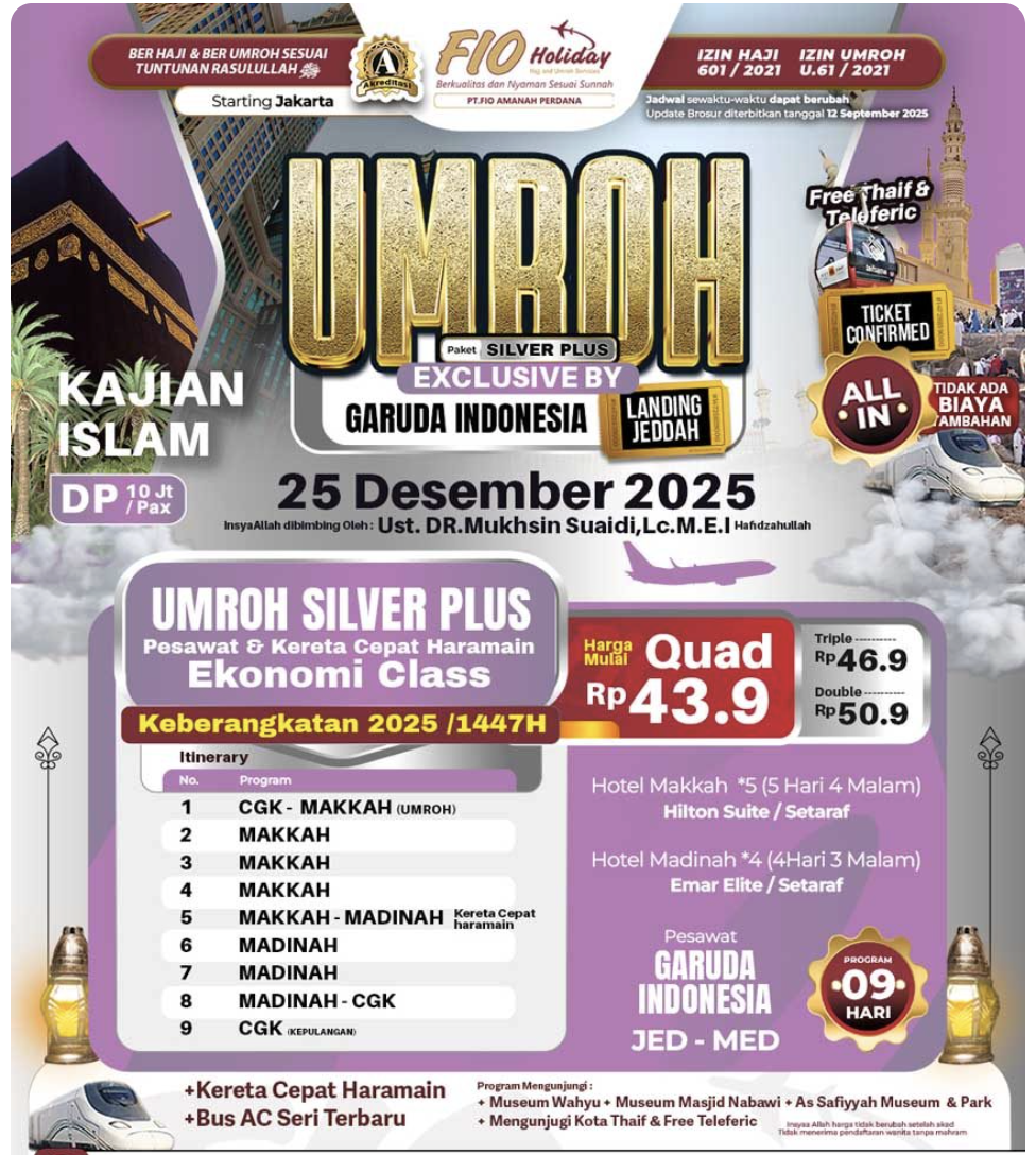 Program Umroh Silver Plus 2025 – Exclusive by Garuda Indonesia