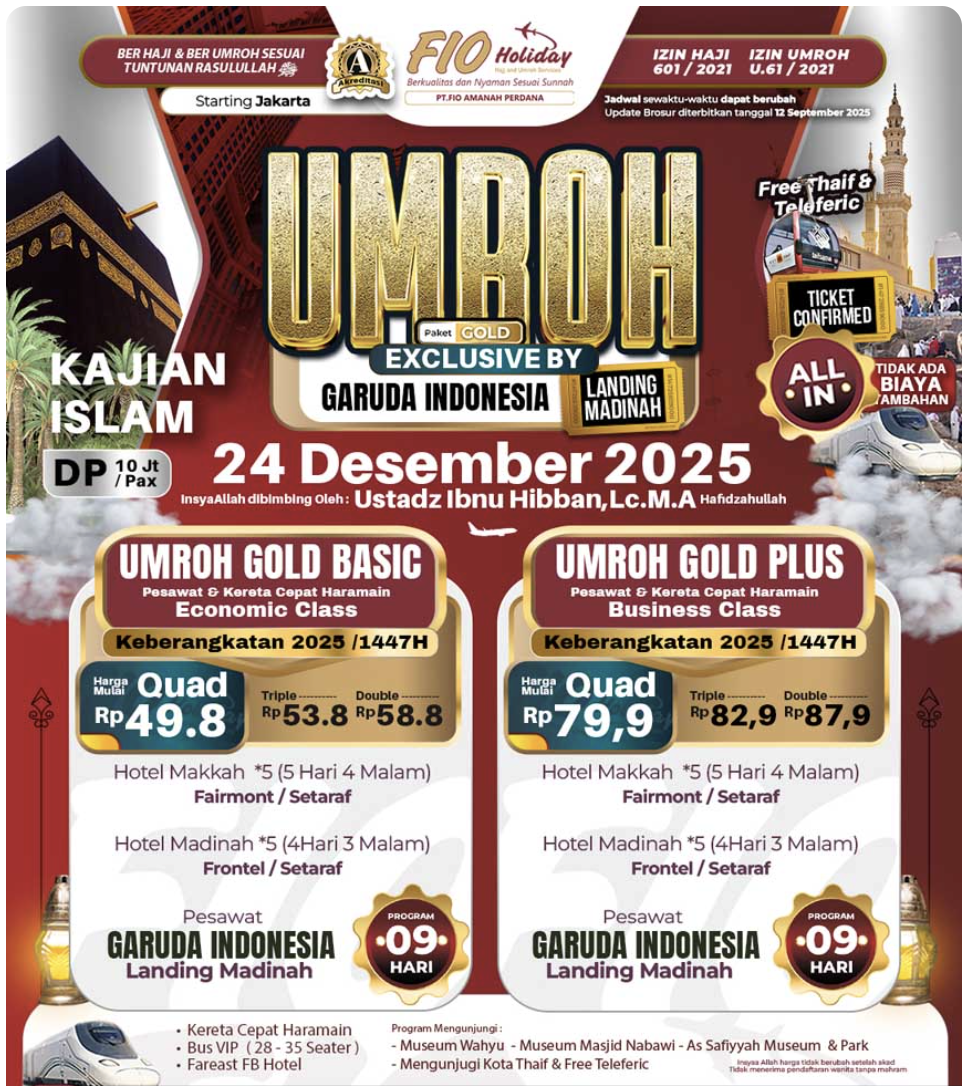 Program Umroh Desember 2025 — Exclusive by Garuda Indonesia