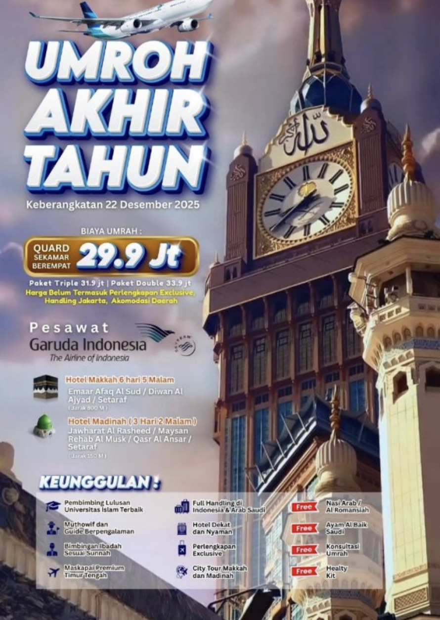 Umroh Akhir Tahun – Paket Eksklusif Desember 2025 - ASW16