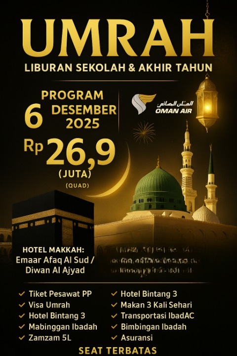 Umrah 6 Desember 2025 – Liburan Sekolah & Akhir Tahun ASW20