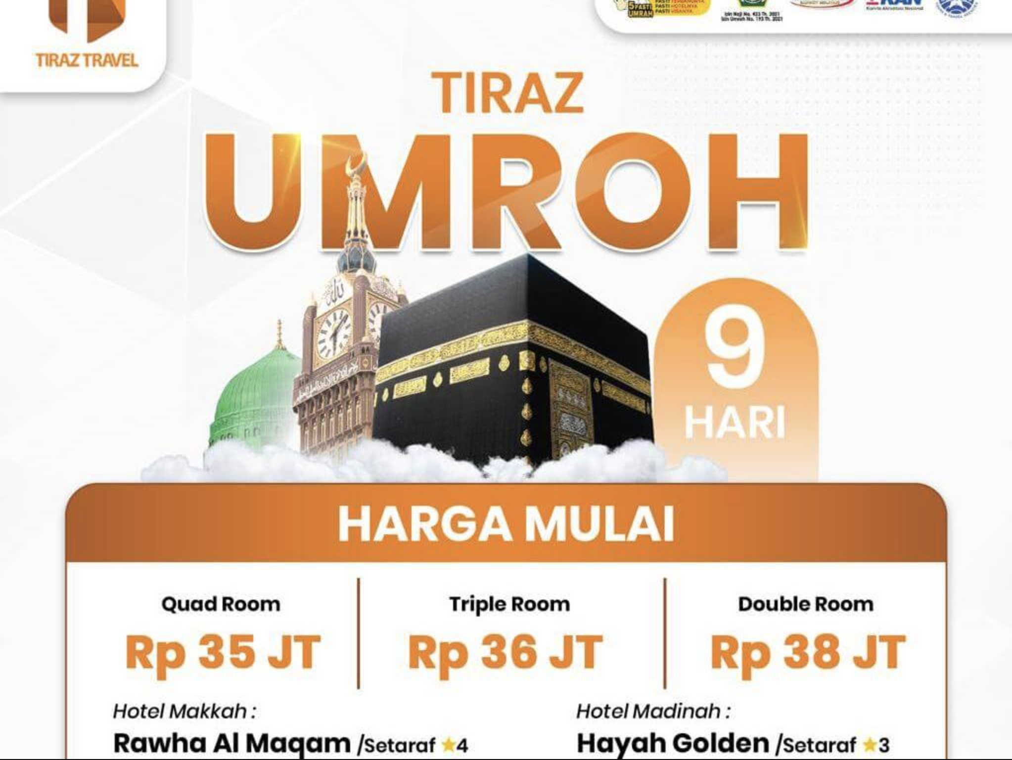 TIRAZ UMROH 9 HARI – PROMO DES 2025 “Perjalanan Ibadah Nyaman, Harga Bersahabat, Bimbingan Amanah”