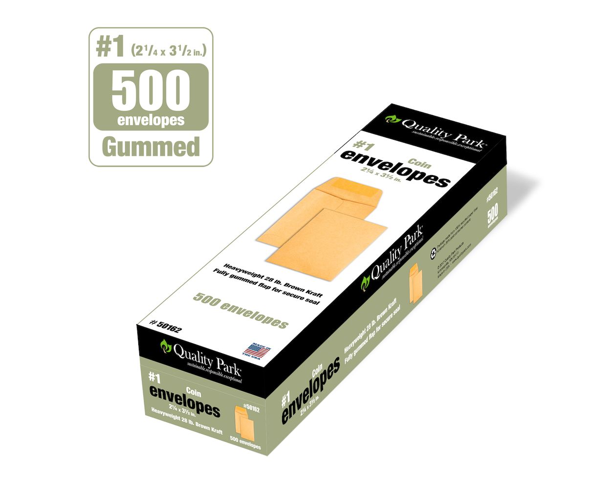 Quality Park #1 Coin Envelopes, 500 Pack