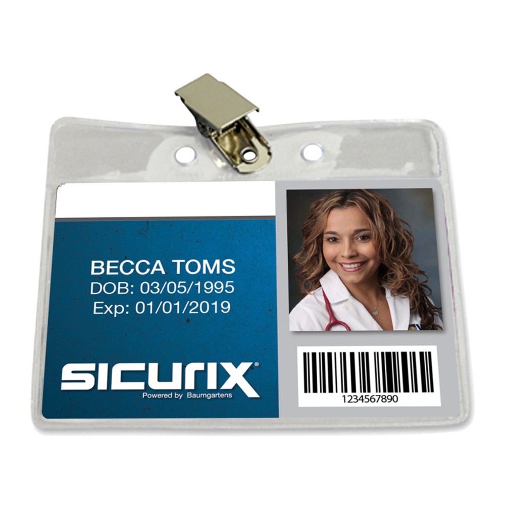 Plastic ID Badge Holder with Clip