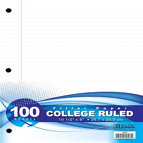 College Ruled Filler Paper