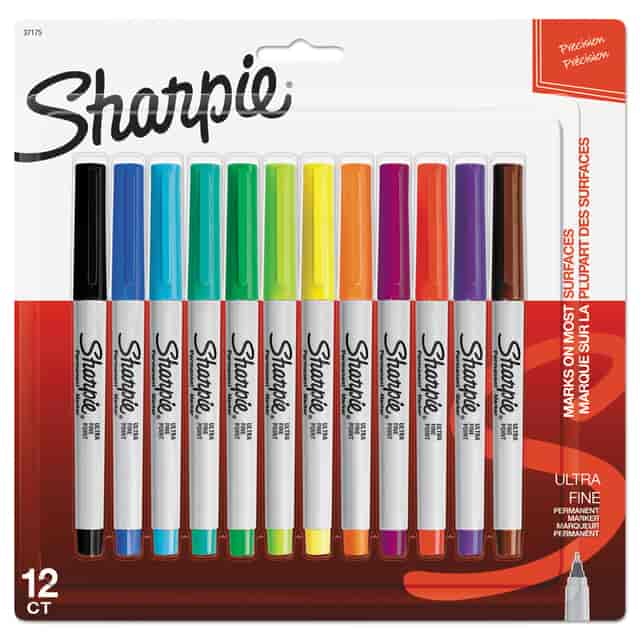 Sharpie Ultra Fine Permanent Markers, 12 Pack
