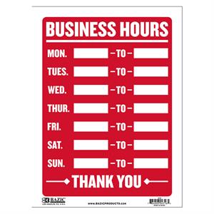 Business Hours Sign