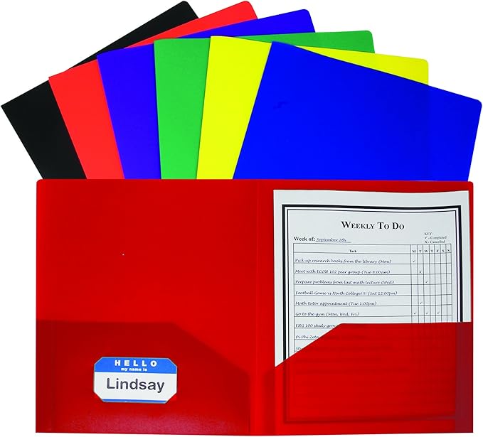 Colorful Plastic Folders Set