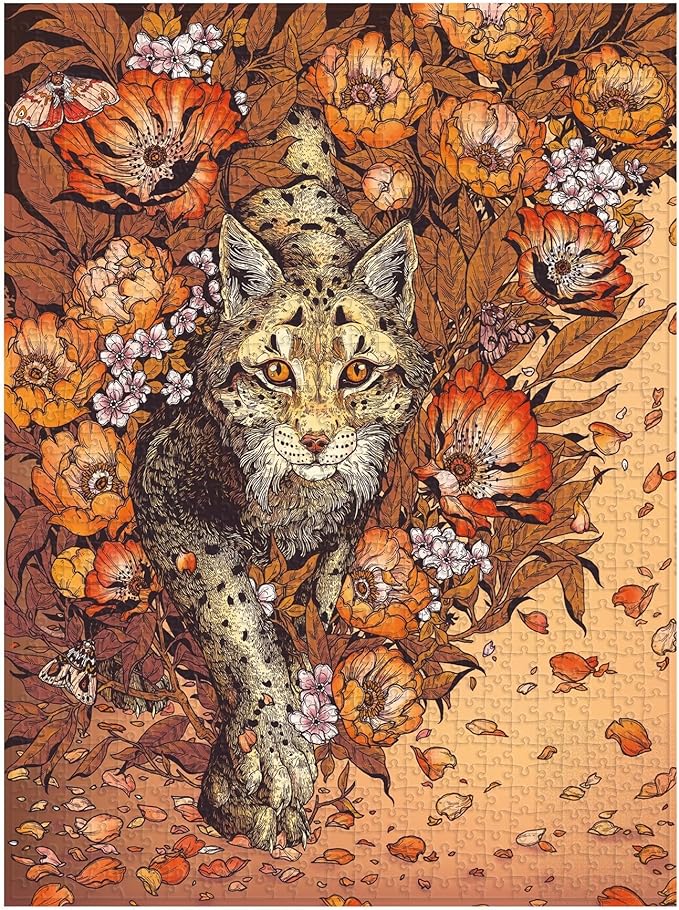 Wild Cat Floral Art Puzzle