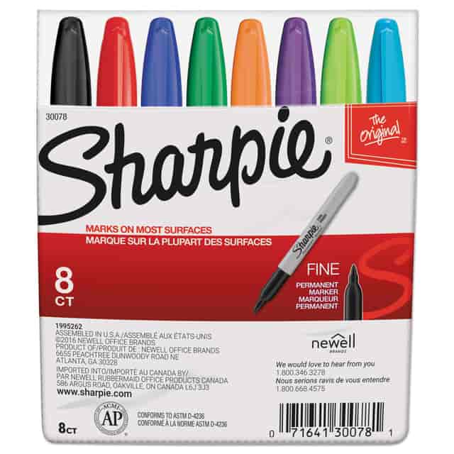 Sharpie Permanent Markers, 8 Count