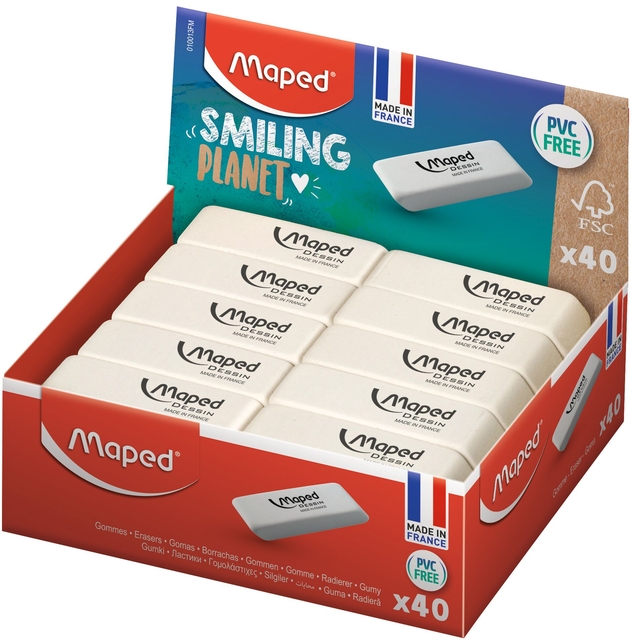 Maped Smiling Planet Erasers