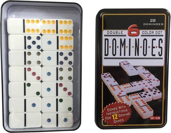 Double 6 Color Dot Dominoes Set