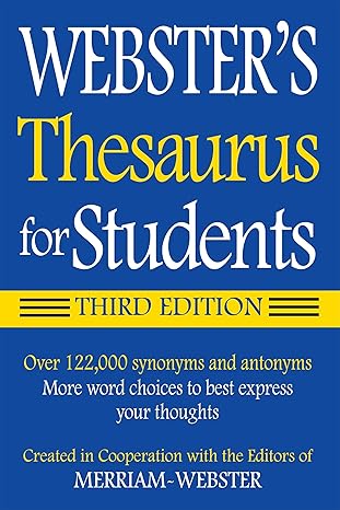 Webster's Thesaurus for Students, Third Edition