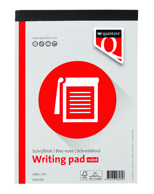 Quantore Writing Pad Ruled A5