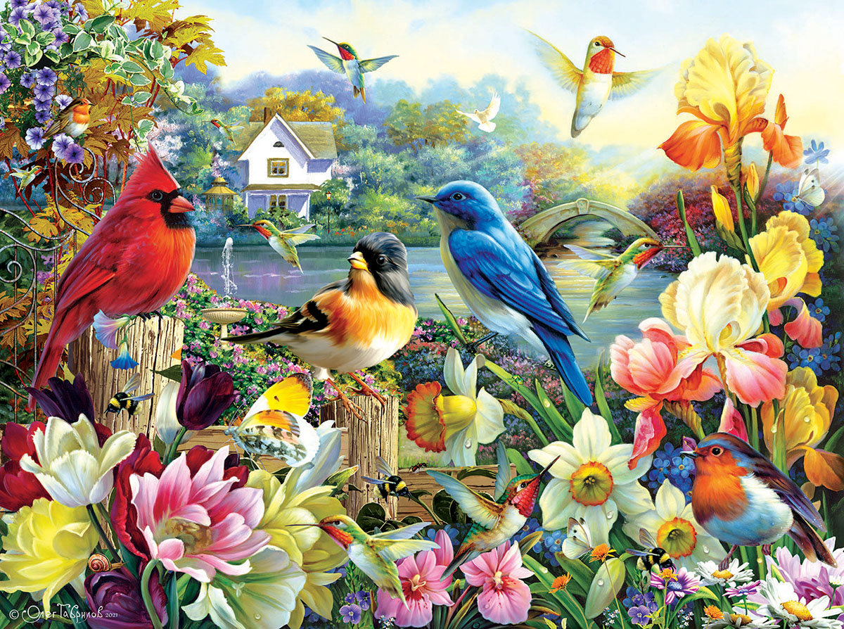 Colorful Garden Bird Puzzle