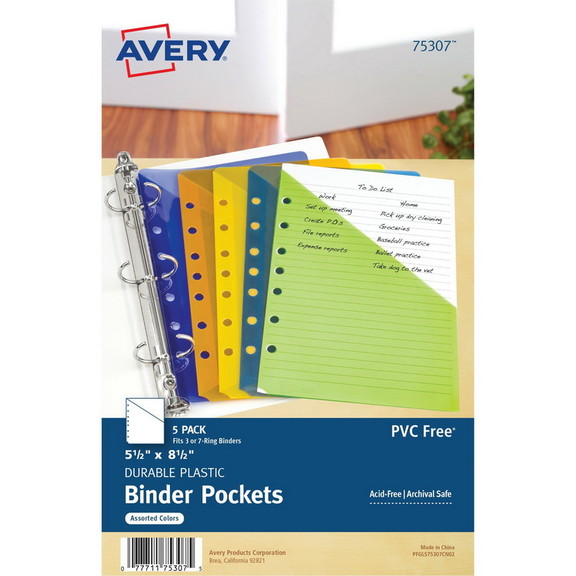 Avery Durable Plastic Binder Pockets