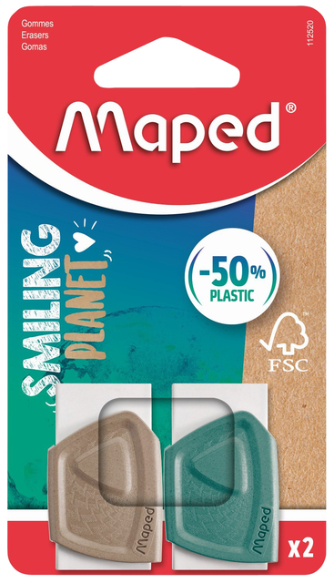 Maped Smiling Planet Erasers