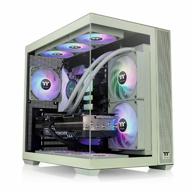 GABINETE THERMALTAKE VIEW 380 TG 4FAN ARGB MATCHA GREEN