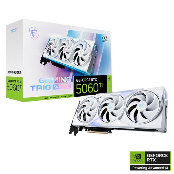 VIDEO GeForce RTX 5060 TI 16GB MSI GAMING TRIO OC WHITE