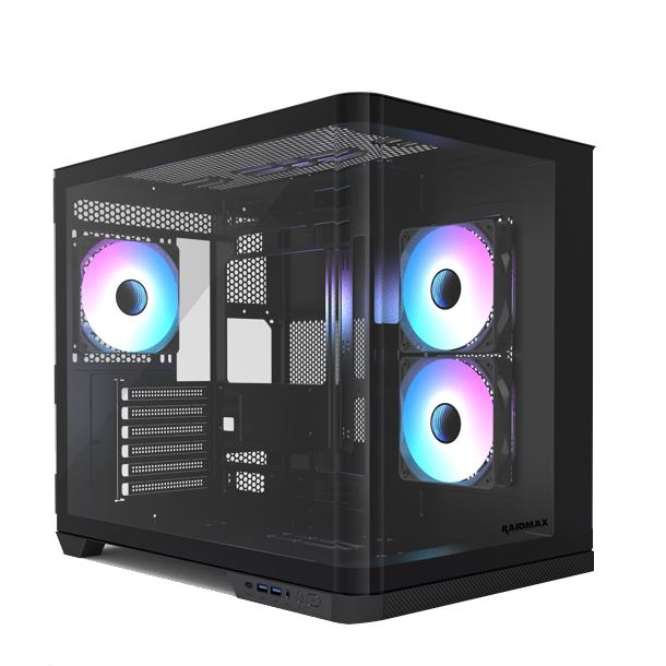 GABINETE GAMER RAIDMAX INFINITA I630 FISHTANK CURVED TG ARGB BLACK